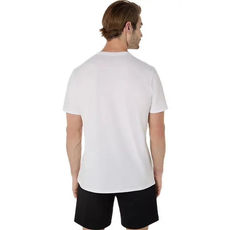 ASICS Mens Spiral Logo Graphic Cotton Blend Tee Soft Stretch Fit