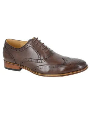 Goor Mens Brushed 5 Eyelet Oxford Brogue Shoes Field Power