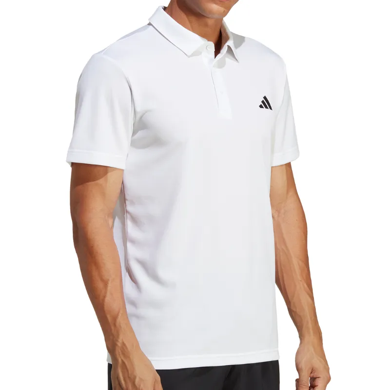 Active Wear Layering Essential Adidas Mens Tennis Fab Polo Shirt - White