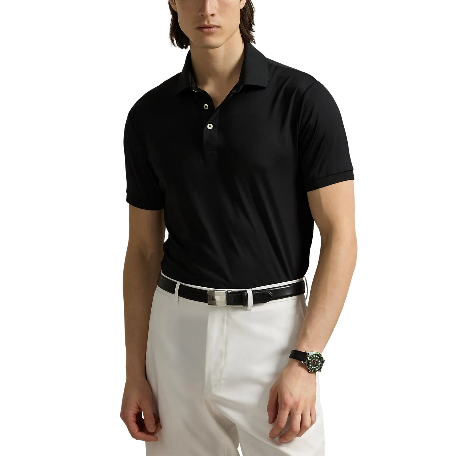 Effortless Wear All-Purpose Wear RLX Ralph Lauren Lightweight Airflow Jersey Golf Polo Shirt - Polo Black