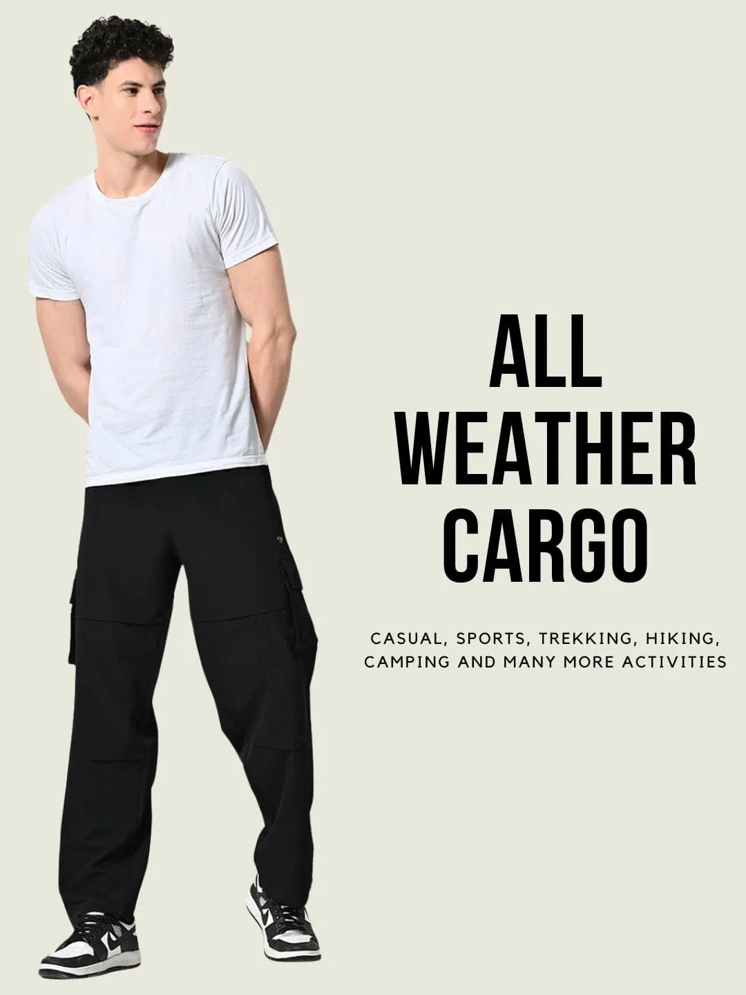 No Iron All-Purpose 6-Pocket Cargo Pants - Black