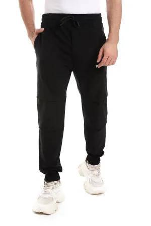 Elastic Waist With Drawstring With Sweatpants *- Black! OdorResistantFinish Contoured Panel Design