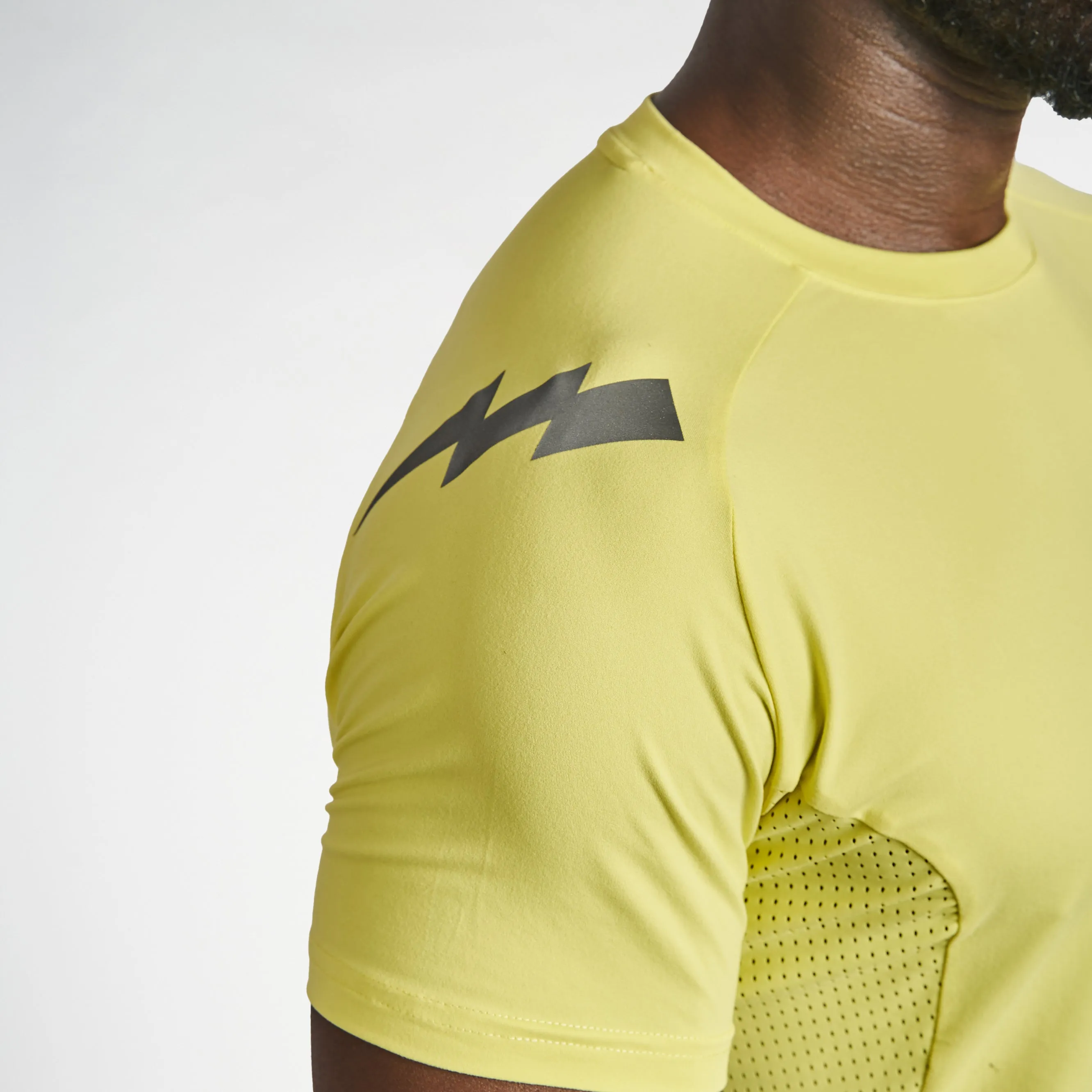 Soft Finish Temperature Regulating Fabric Mesh Performance T-Shirt - Canary Yellow