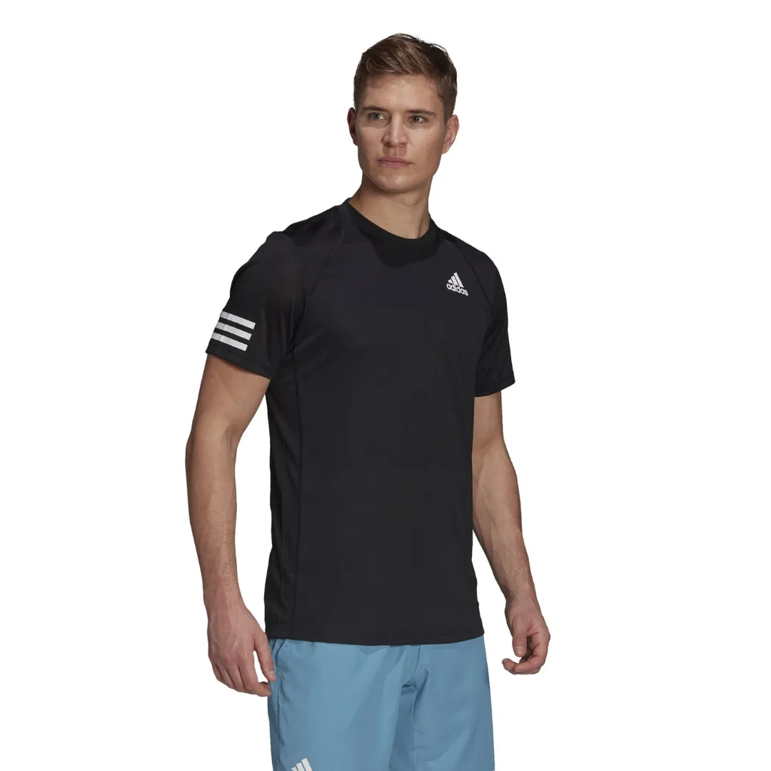 Adidas Club 3 Stripe Tee - Black/White Simple and Cozy Elegant Detail