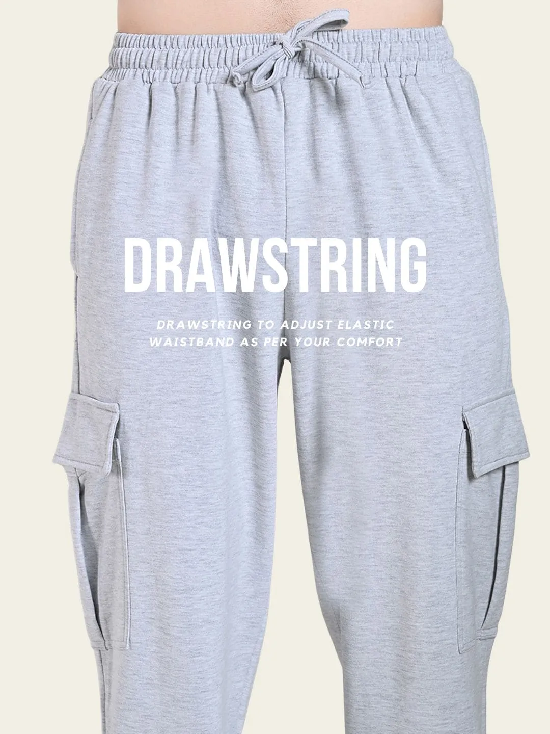 All-Weather Cargo Jogger with Pockets - Melange Grey Quick Release Closure Casual Movement