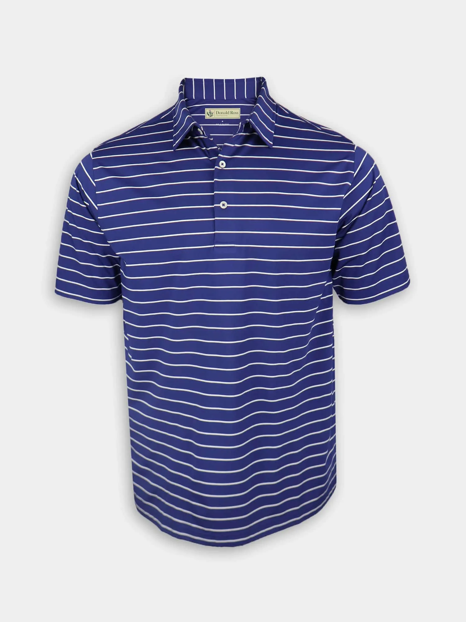 Elegant Style Donald Ross Mens Chalk Stripe Jersey Polo - NAVY / CREAM