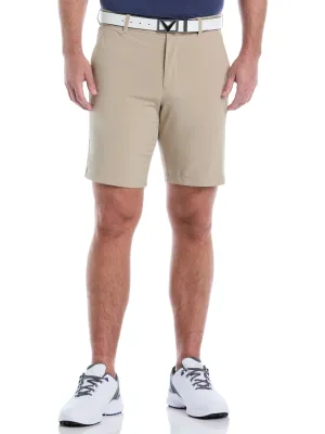 Mens 9" Flat Front Solid Golf Short Compression Fit Active Wear Fit