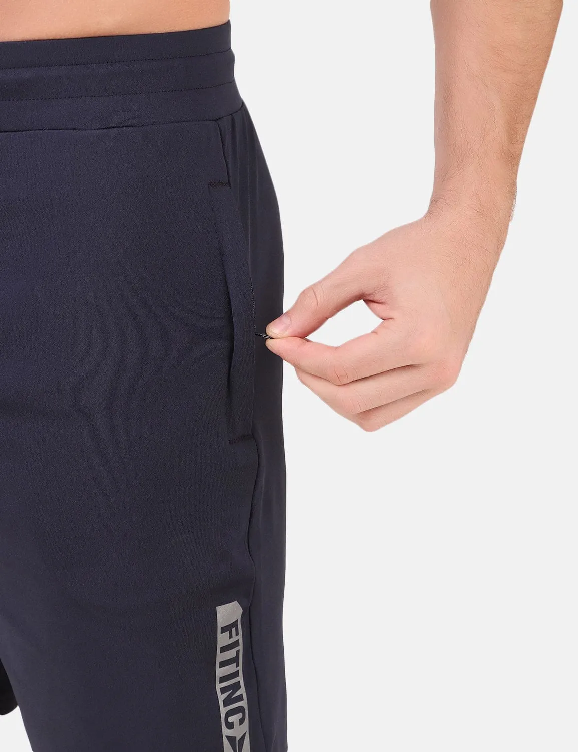 Low Profile Closure System Performance Design Performance Stretch Workout Shorts - Navy Blue