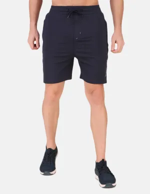 Performance Stretch Workout Shorts - Navy Blue Beach Bound Breathable Lining