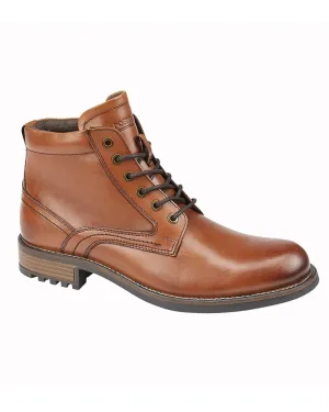 Roamers Mens Tan Lace up Ankle Boots Crystal Glow
