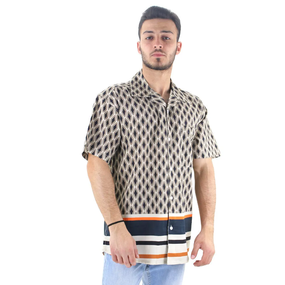 Men's Printed Chemise,Multi Ventilated Back Bold colors