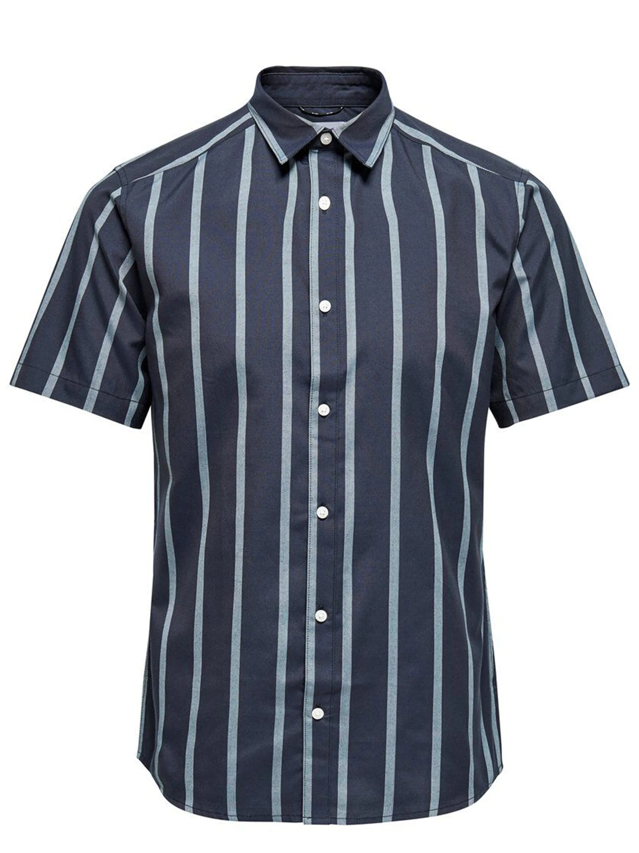 Men's Striped Dress Shirt,Navy Zip Front Urban Fashion