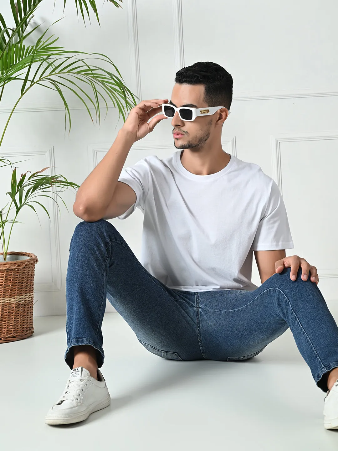 Everyday Comfort Style Comfy 100% Cotton Solid Regular Fit Tee - White