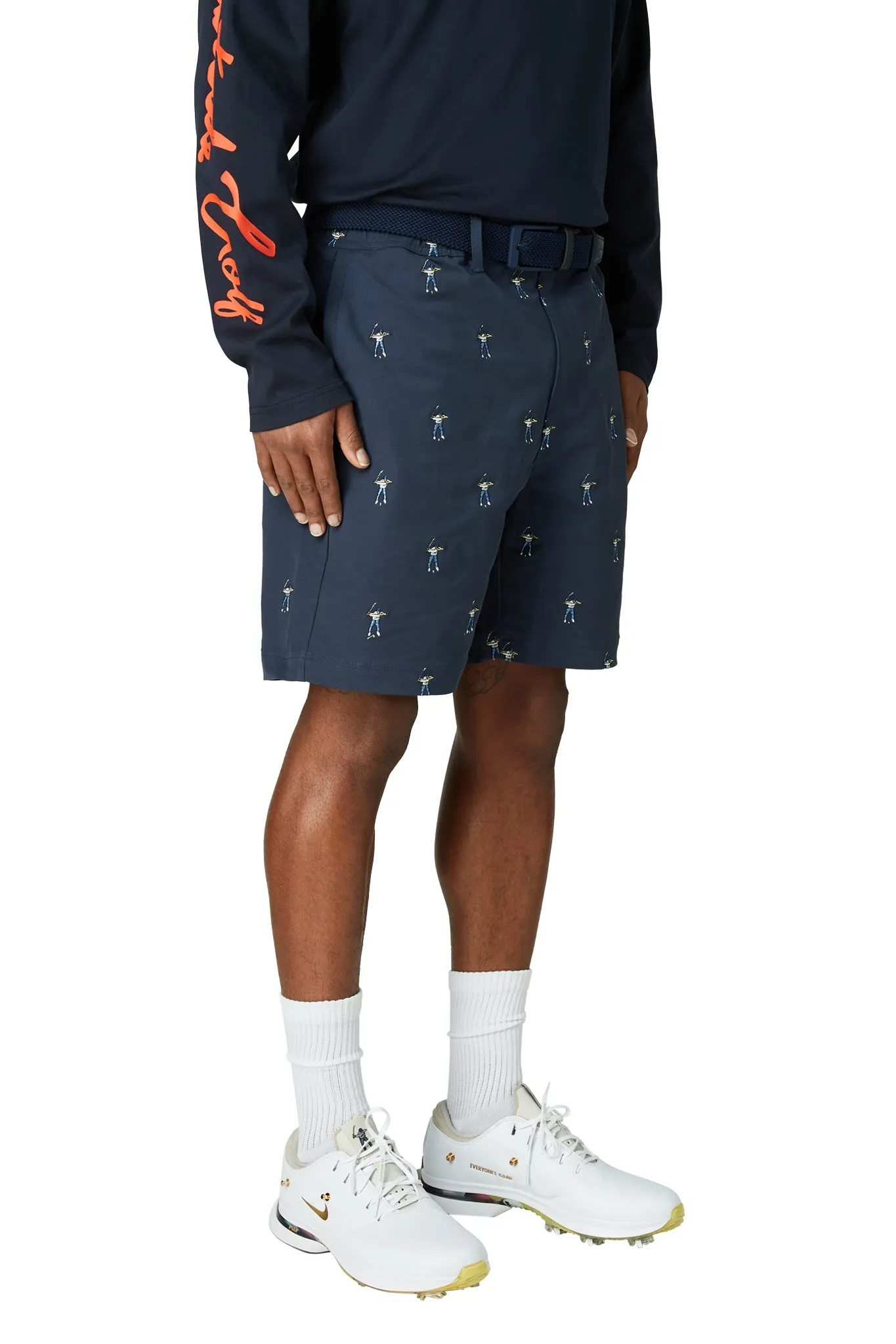 Embroidered Woven Short Relaxed Look Non Binding Leg Openings