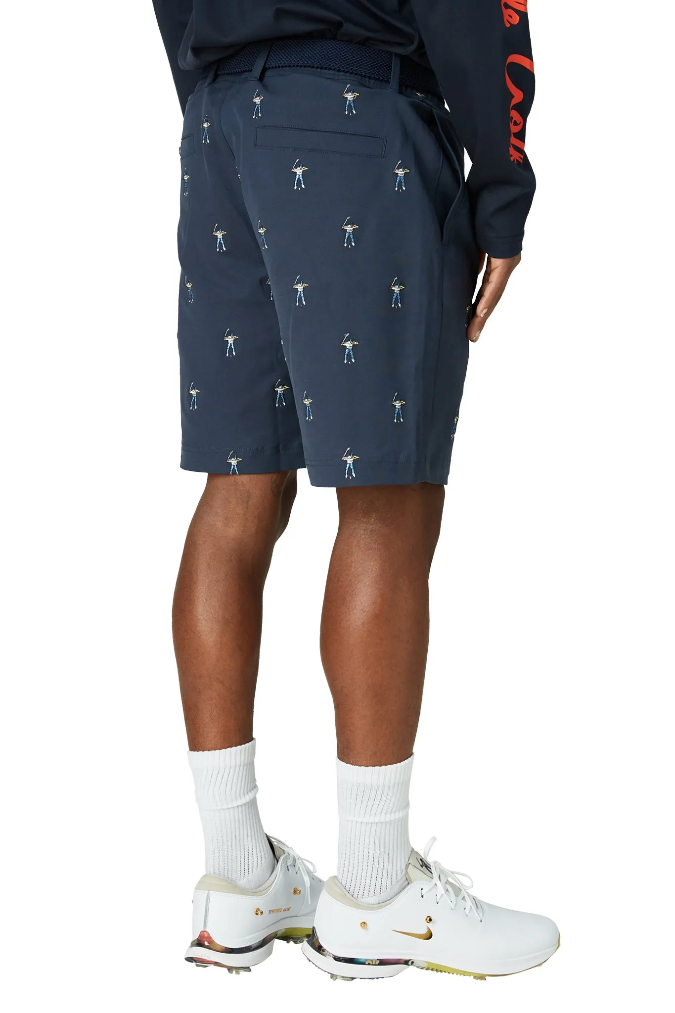 Embroidered Woven Short Compression Support Layer Solid Color