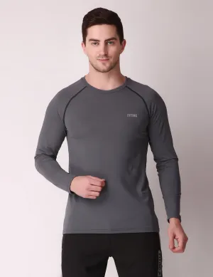Dryfit Stretch Full-Sleeve T-Shirt - Grey Active Wearable