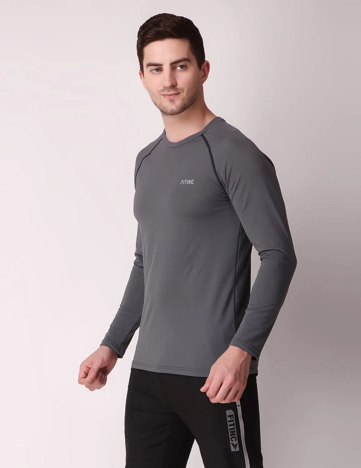 Comfy Choice Dryfit Stretch Full-Sleeve T-Shirt - Grey