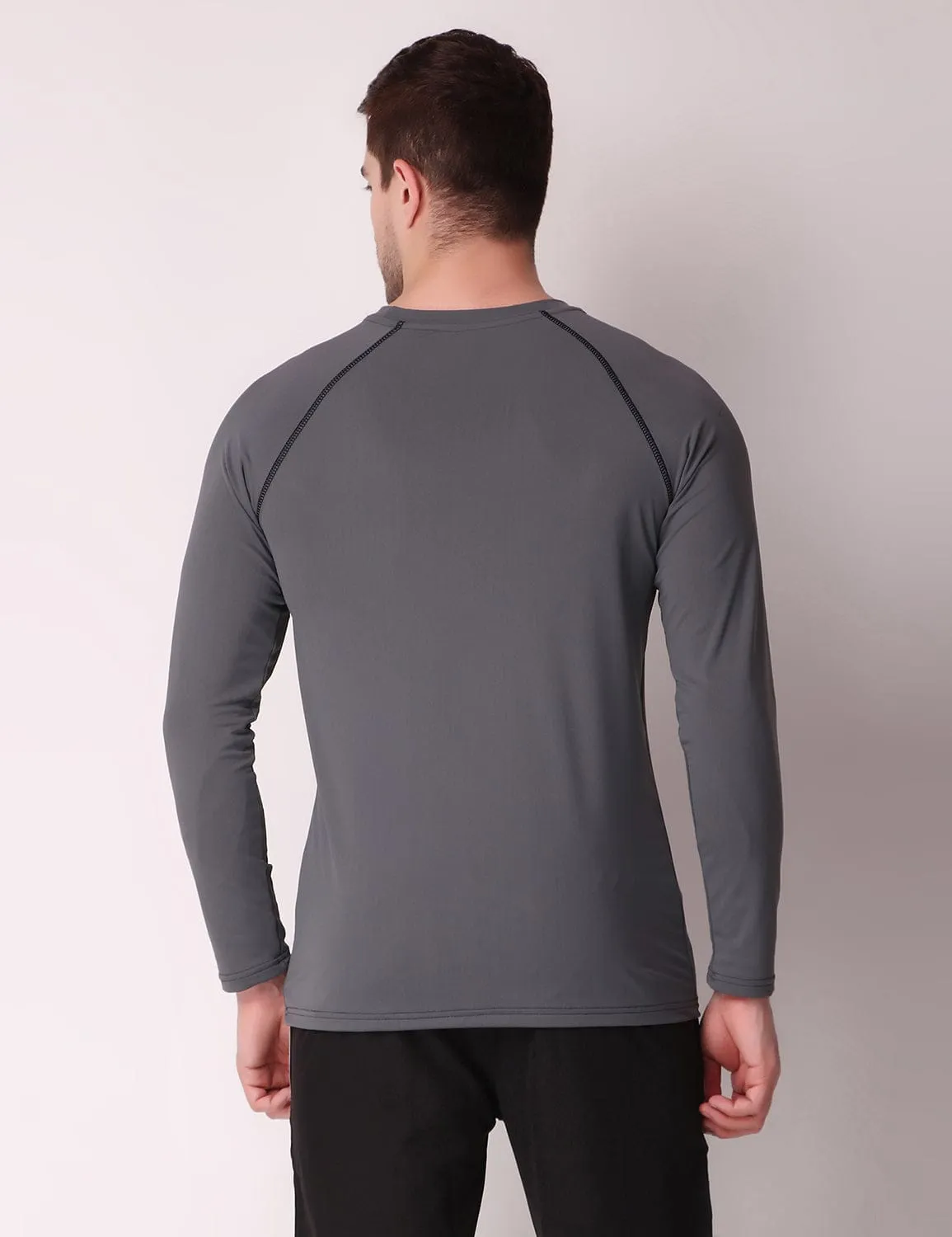 Dryfit Stretch Full-Sleeve T-Shirt - Grey Active Style Trend