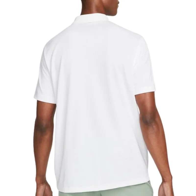 Recycled Polyester Mix Comfortable fit Nike Court Dri-FIT Mens Tennis Polo - White/Black
