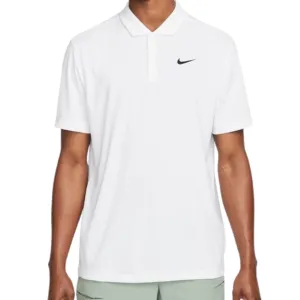 Nike Court Dri-FIT Mens Tennis Polo - White/Black comfortable top Business casual