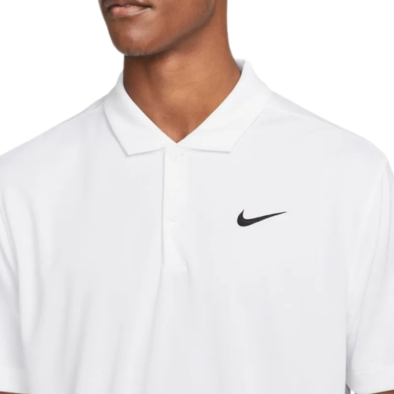ZeroIrritation Seams Timeless Wearable Nike Court Dri-FIT Mens Tennis Polo - White/Black