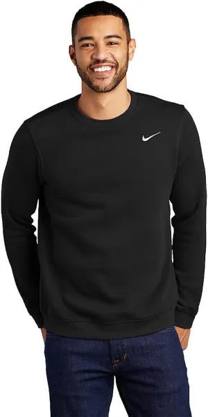 Nike Club Fleece Crewneck Men's Sweatshirt 637902-010 Timeless Fashion Embroidered Logo