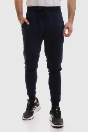 Street Active Flexible Movement Fully Ribbed Plain Sweatpants - Navy Blue