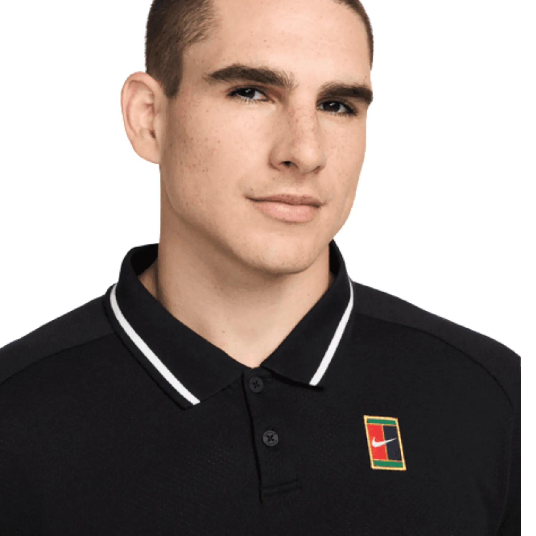 Microfiber Textile Unstructured Silhouette Nike Court Heritage Men??s Tennis Polo - Black/White