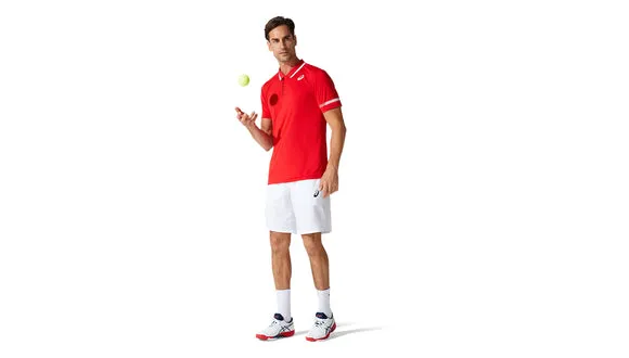 Asics Court Polo - Classic Red Trendy Business EasyCare Textile