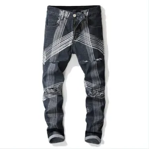 Light Touch West Louis? Slim Fit Holes Beggar Jeans Joggers