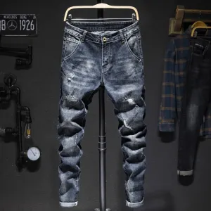 Universal Style West Louis? Stretch Ripped Distressed Streetwear Jeans