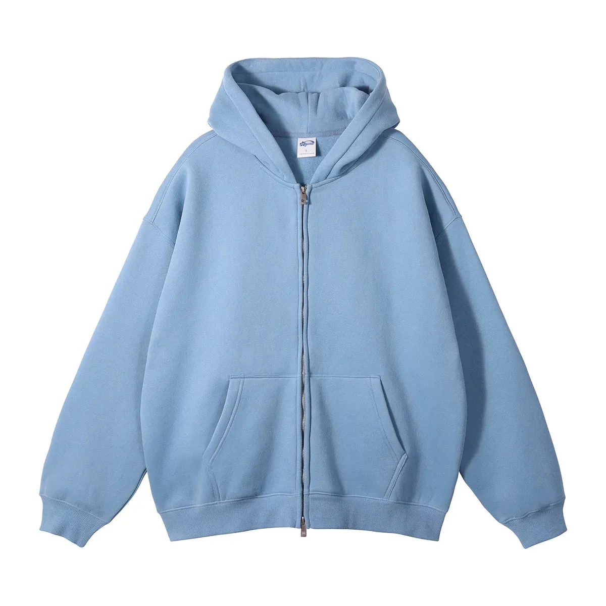 Dist Cotton Premium Double Zip Up Vintage Washed Men Hoodie Everyday Comfort Street Apparel