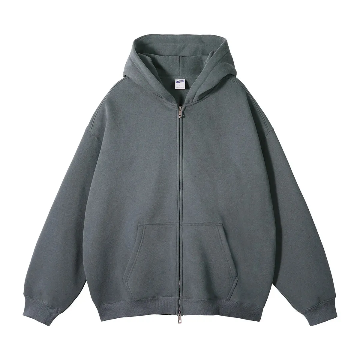 Dist Cotton Premium Double Zip Up Vintage Washed Men Hoodie Date night