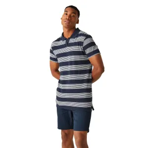Business Meeting Simple Elegance Regatta Mens Tempete Stripe Short Sleeve Polo Shirt
