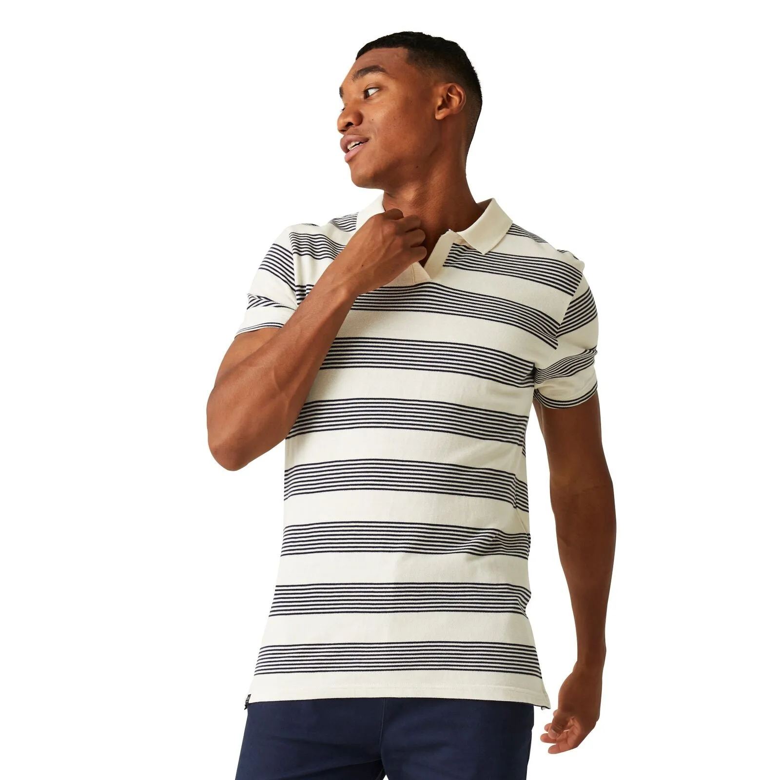 Regatta Mens Tempete Stripe Short Sleeve Polo Shirt Easy Care Classic Neckline