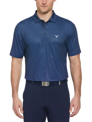 Mens Gingham Print Golf Polo Subtle ToneOnTone Stitching