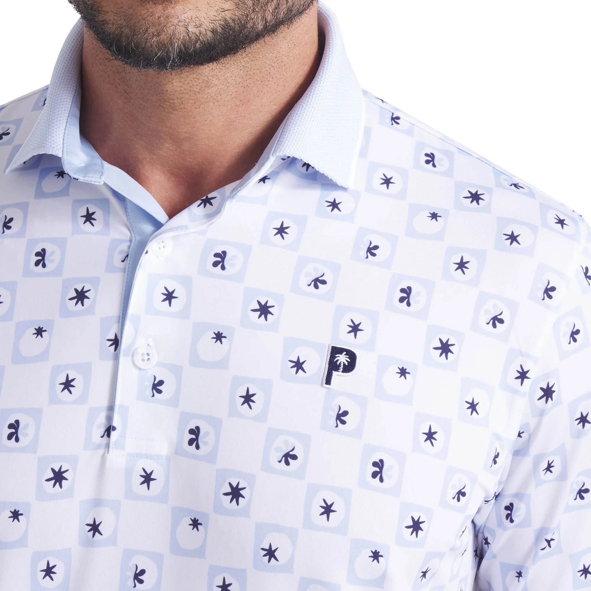 Lightweight Knit Material Puma x PTC Micro Golf Polo Shirt - White Glow