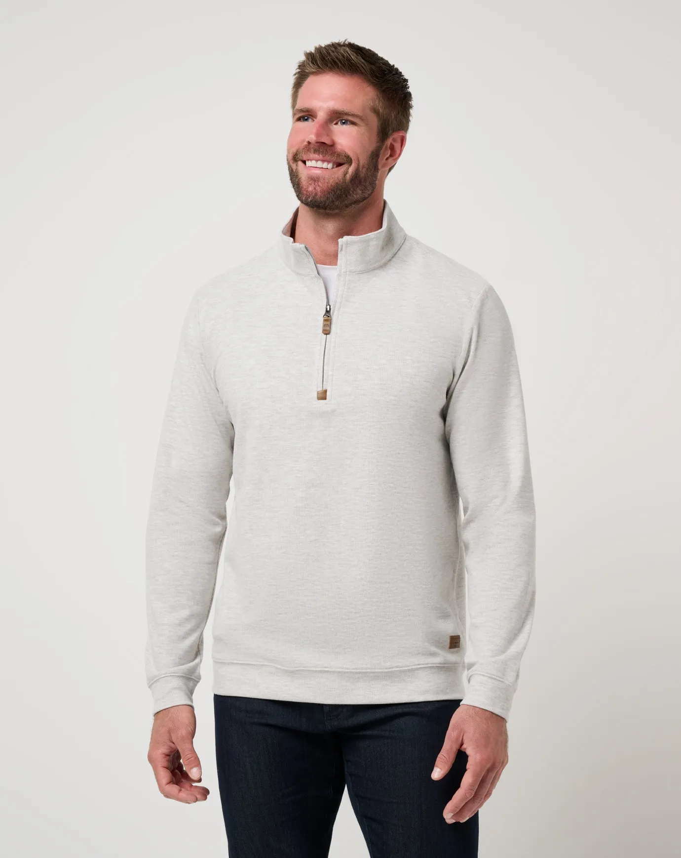 product personalized touch Relaxed Look TravisMathew Men's Cloud Sweater Quarter Zip