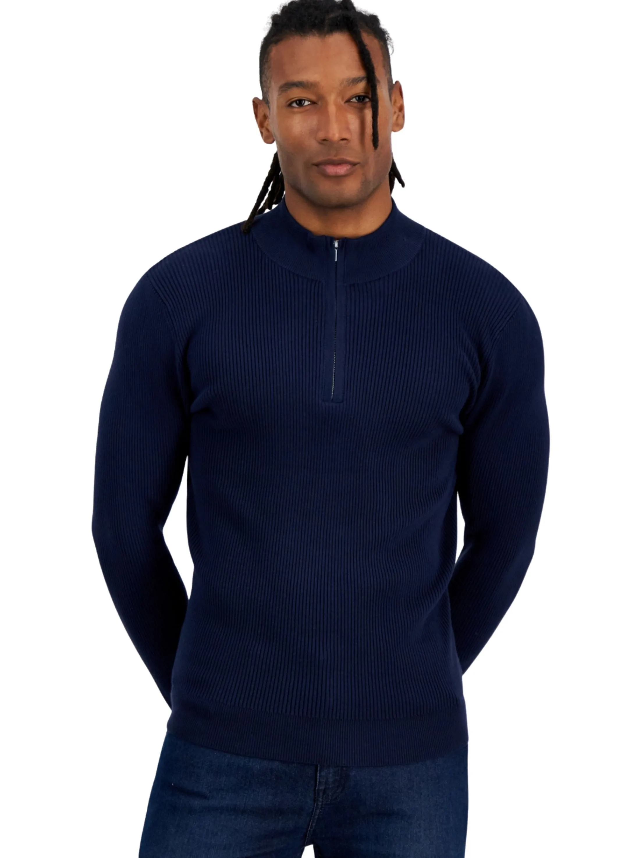 Smart Fashion Men's Knitted Sweaters,Navy