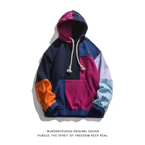 Trendy Layered street style hoodie no drawstring
