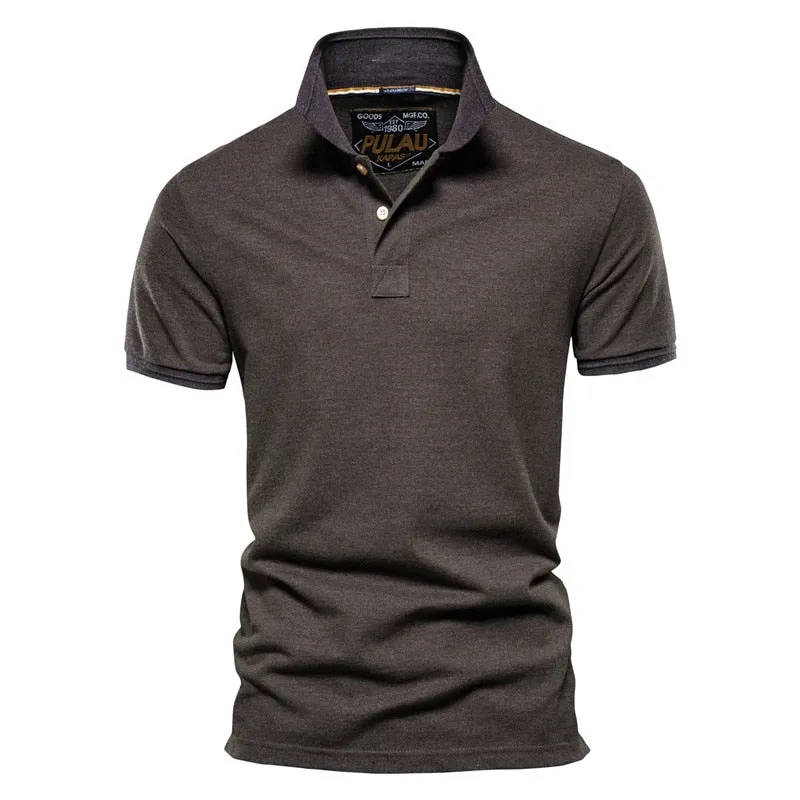 Chic Appearance Breathable touch West Louis? Men Classic Cotton Business Polo Shirt