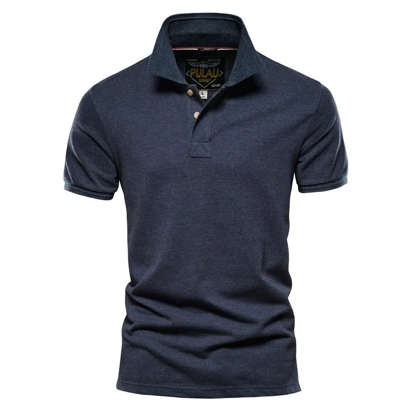 West Louis? Men Classic Cotton Business Polo Shirt Comfortable Layering Travel Essential