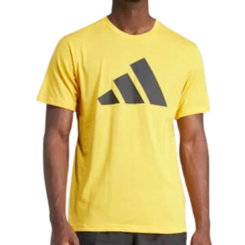 Adidas Train Essentials Feelready Active Gold / Black  Logo Training Men Tennis Tee insulated Fit For All