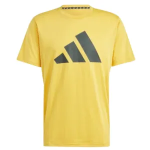 Adidas Train Essentials Feelready Active Gold / Black  Logo Training Men Tennis Tee Comfortable texture