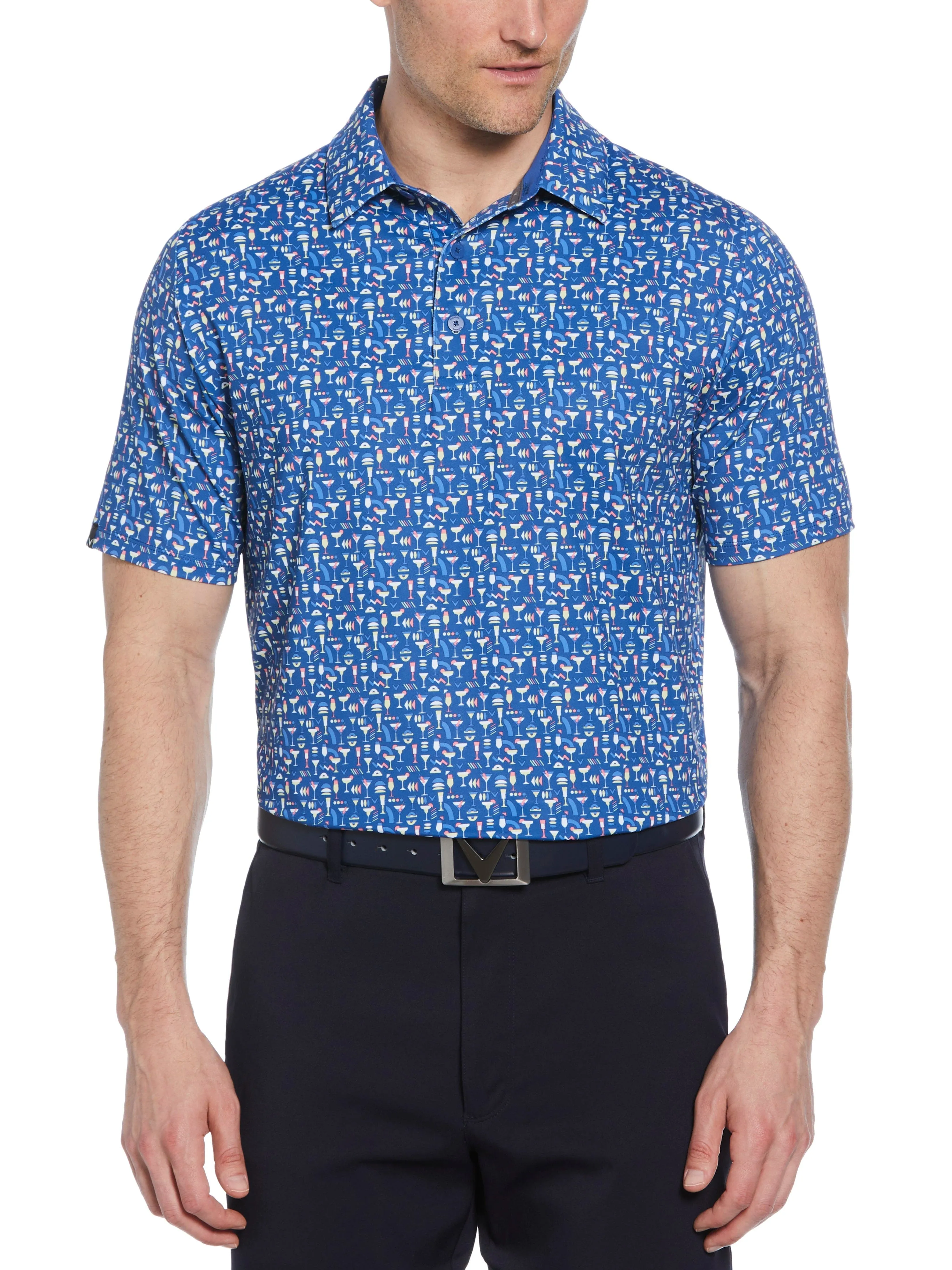 Mens Cocktail Print Polo Dynamic Appearance Fashion Comfort
