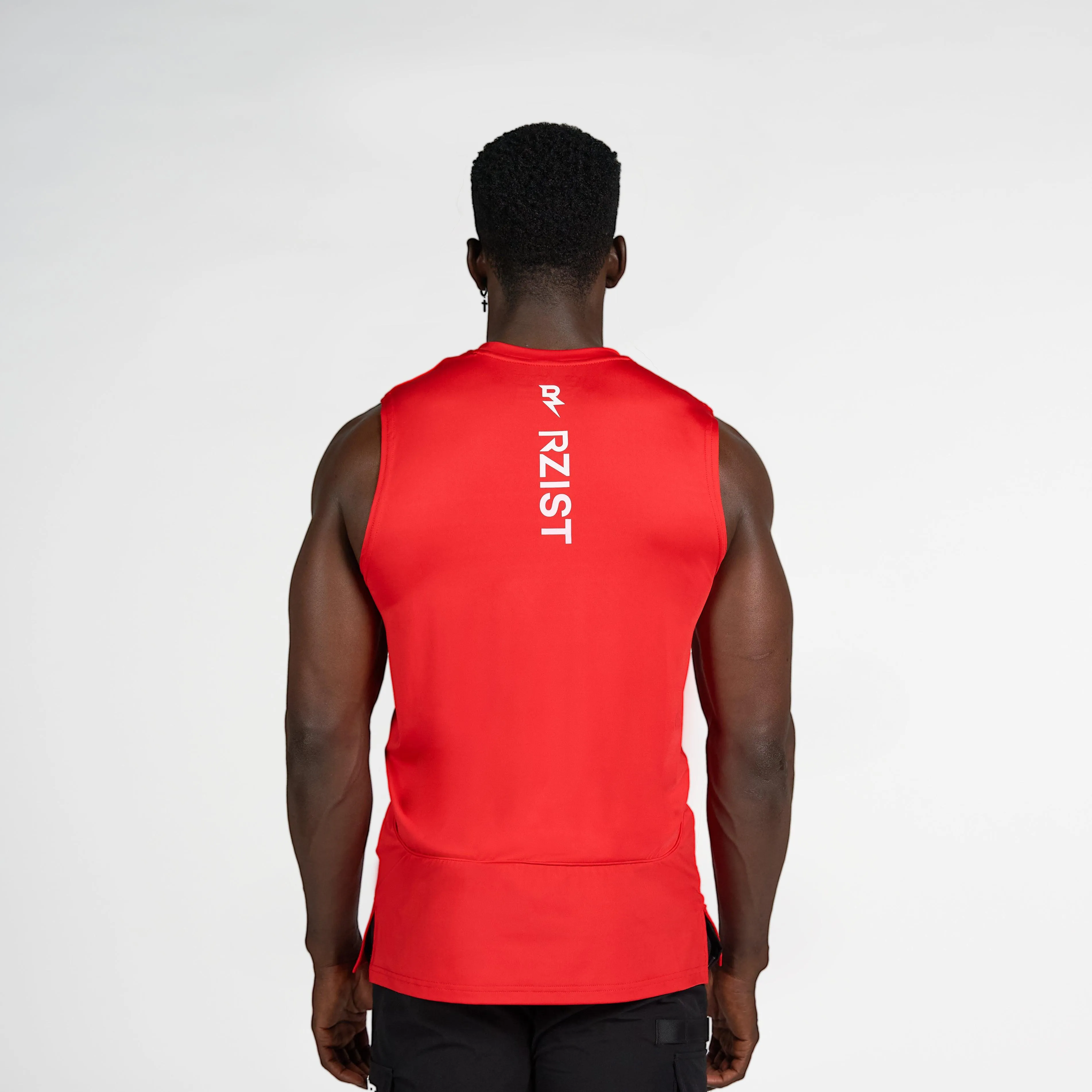 Minimal Style Trend contrast Sleeveless T-Shirt - Paprika
