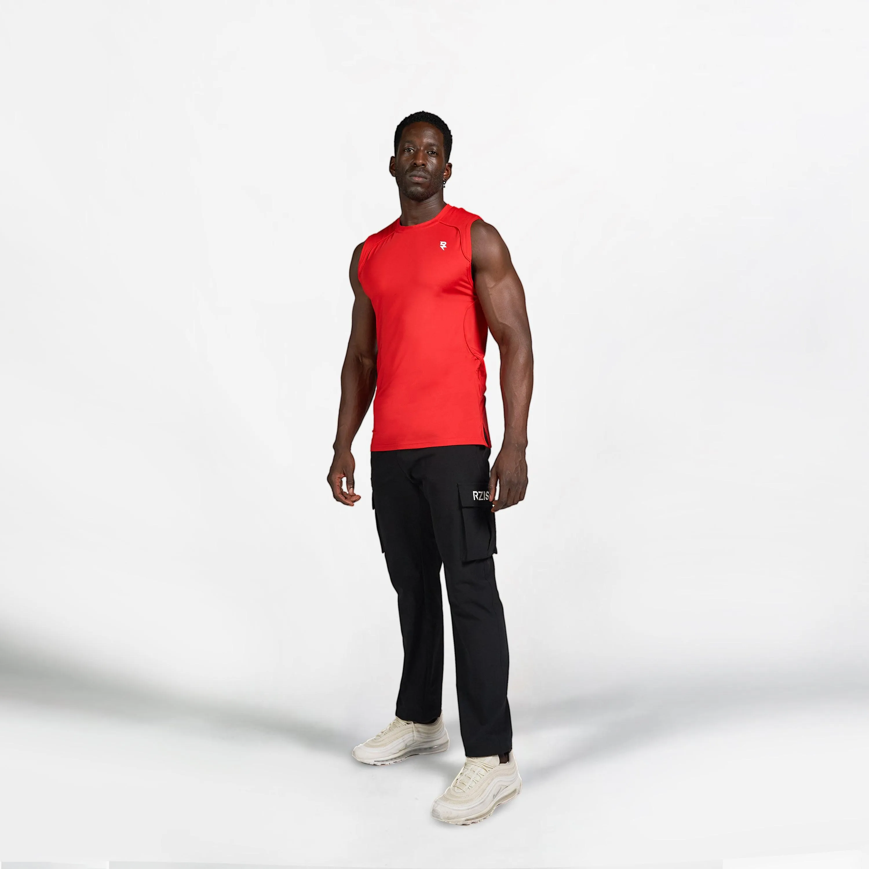 Quick Dry Material Sleeveless T-Shirt - Paprika