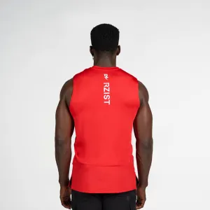 Minimal Style Trend contrast Sleeveless T-Shirt - Paprika
