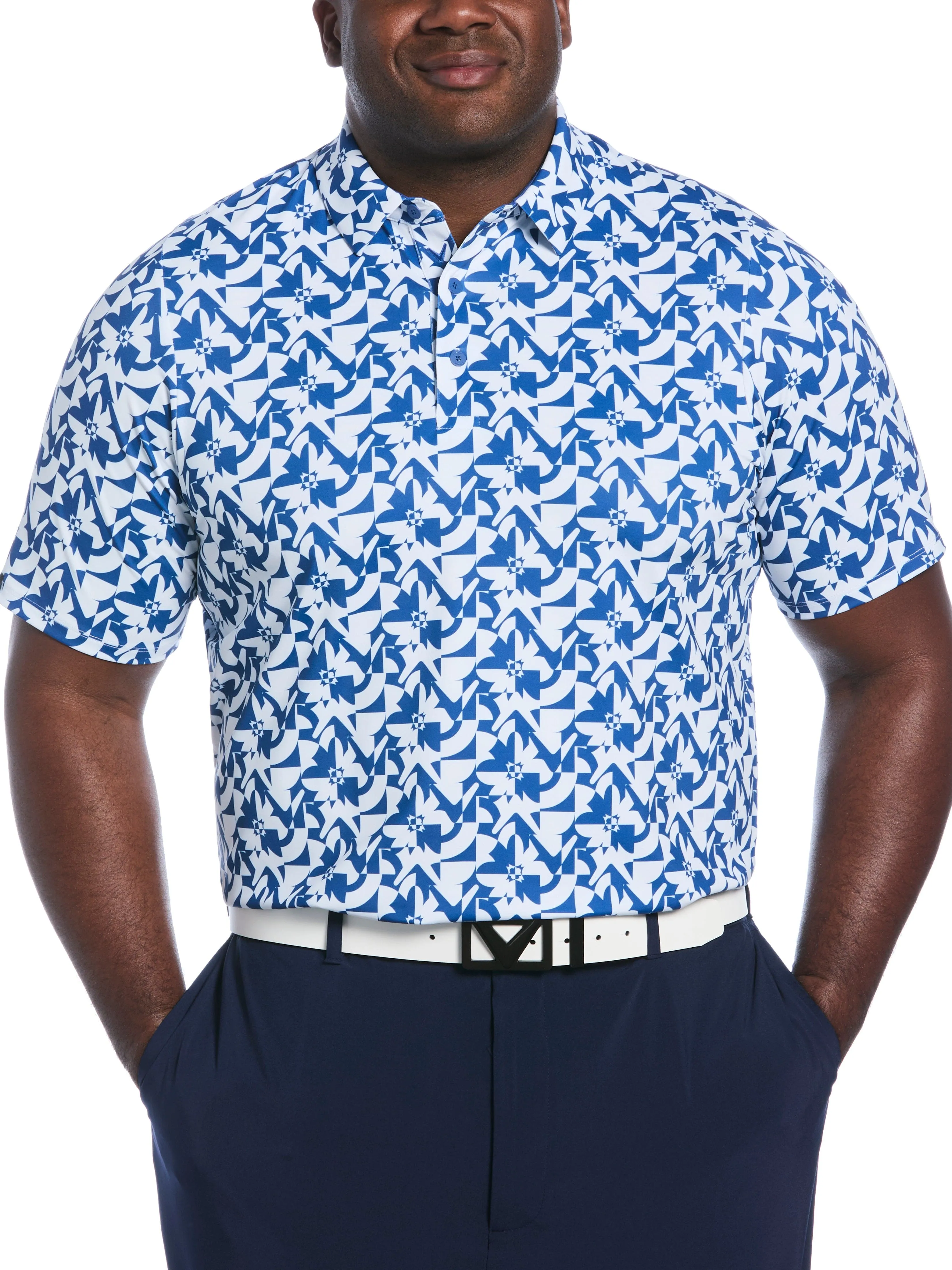 Professional Layers Big & Tall Layered Floral Print Polo