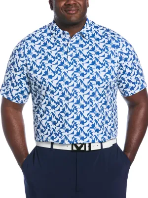 Travel Essential Big & Tall Layered Floral Print Polo